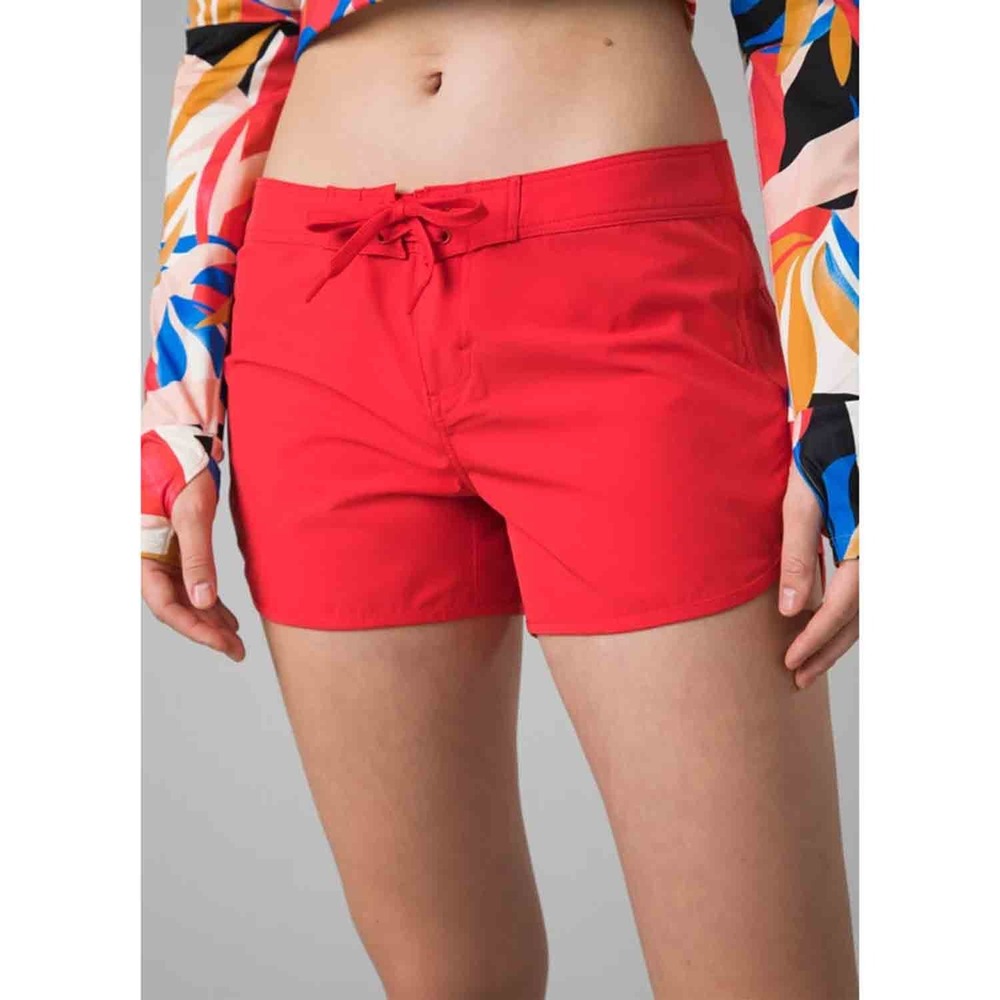 Prana Schaffie Womens Red Recycled Polyester Stretch Board Shorts Size S